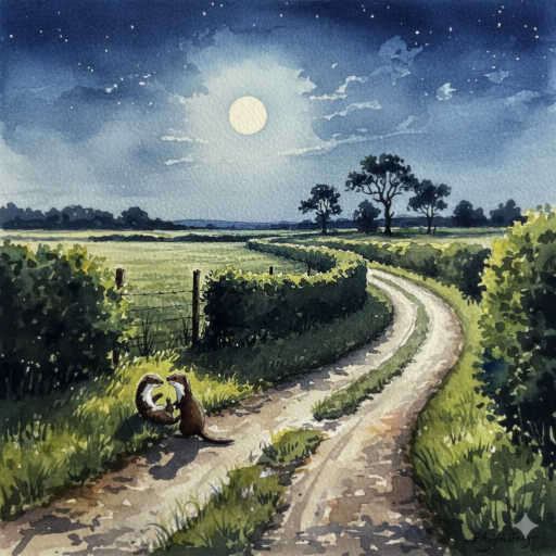 Irish stoats on a farm track