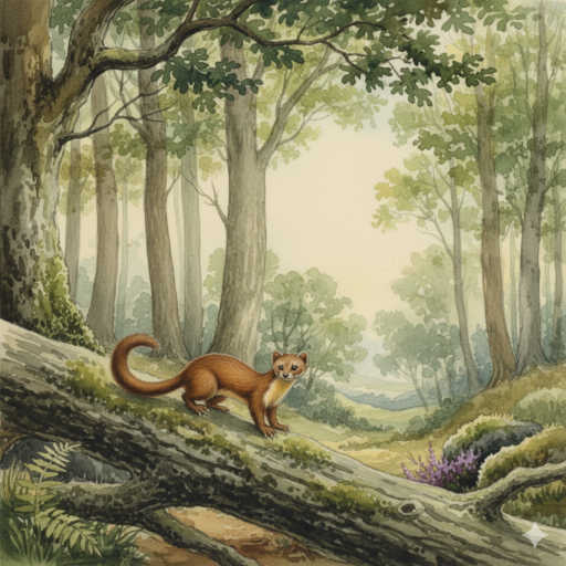 Pine marten in a forest