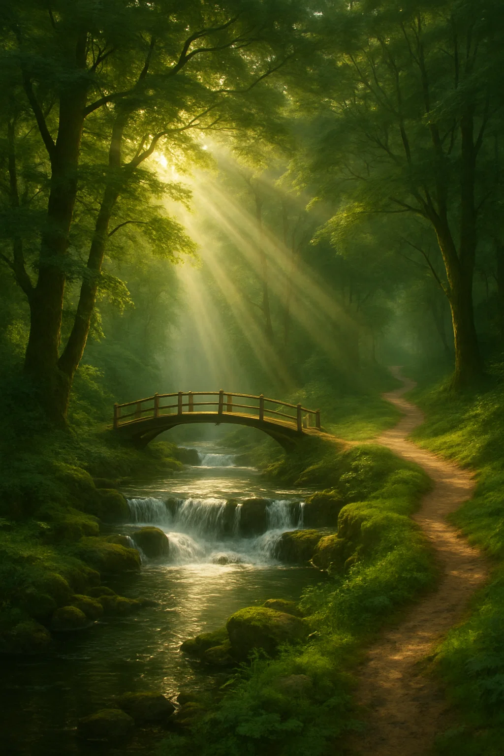 Valley, forest and river